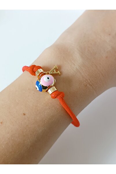 La fee aksesuar Harf - Harfli Bileklik -şans Bilekliği-kırmızı Ip Bileklik- A...