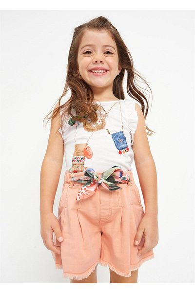 MAYORAL Girl's Belted Canvas Shorts