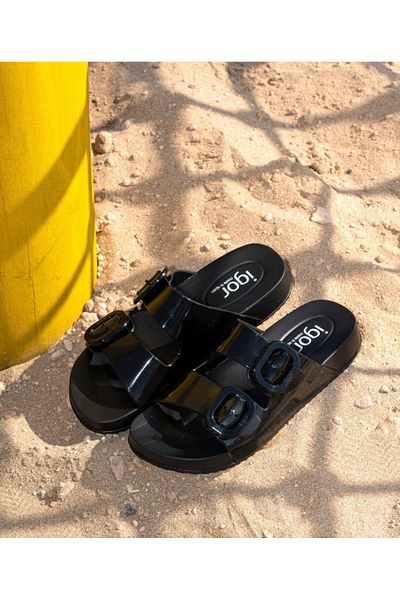 IGOR Habana Brillo Shiny Negro/Black Slippers S10334
