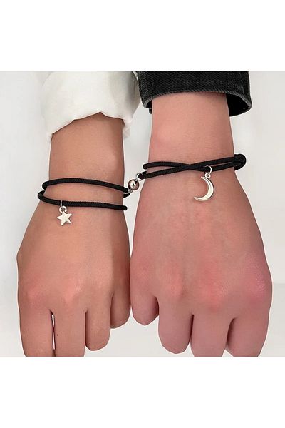 Köstebek Moon Star Magnetic Couple Bracelet