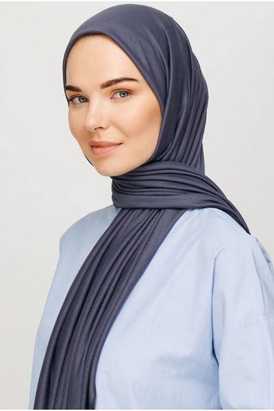 FRESCO SCARFS Hijab Hijab χτενισμένο βαμβακερό σάλι ανθρακί