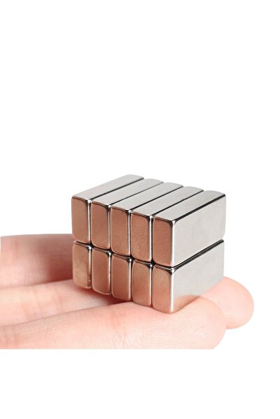 Dünya Magnet 8 Adet - Dikdörtgen Neodyum Mıknatıs, 20x10x5 Mm, Güçlü Magnet, N35 Kalite