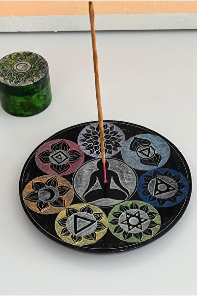 Miamantra مبخرة بتصميم 7 شقرا مصنوعة من حجر السج