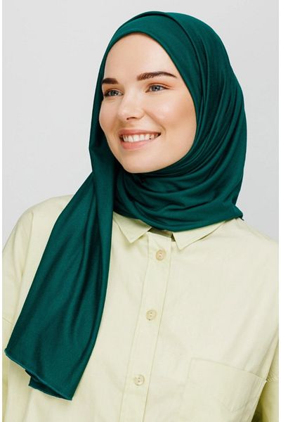 FRESCO SCARFS Hijab Hijab χτενισμένο βαμβακερό σάλι σμαραγδί