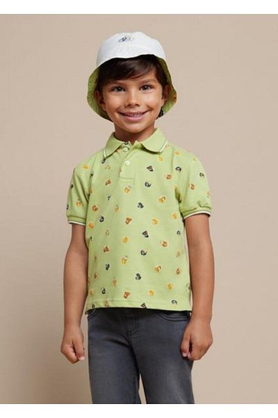 MAYORAL Tricou verde cu gât polo pentru băiat 03109-047