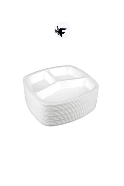 FİGANLAR 1.Quality Thick Hard Foam Plate 3 Compartments 400 pieces