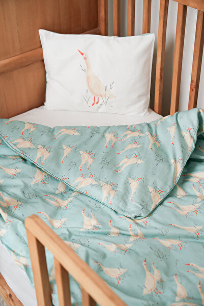 Pithy طقم غطاء لحاف أطفال من القطن العضوي 100% من Cute Gooses (100x150 سم) - ...