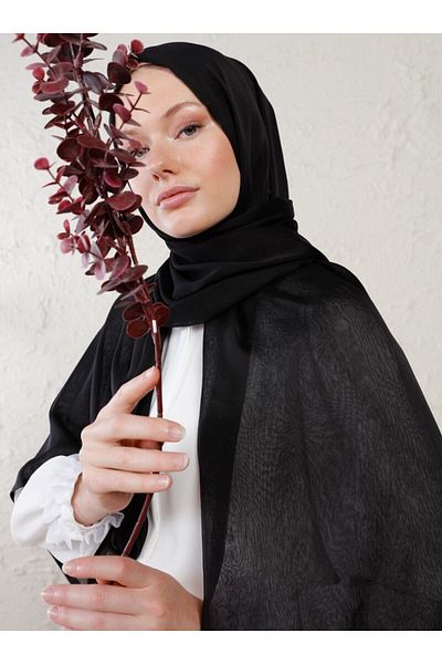 Tuva Şal Janjan Double Layer Shawl - Black -