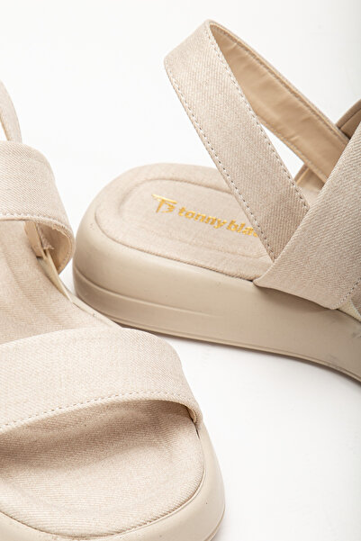 Tonny Black Women's Mink Linen Comfortable Fit Poly Sole Double Strap Sandals