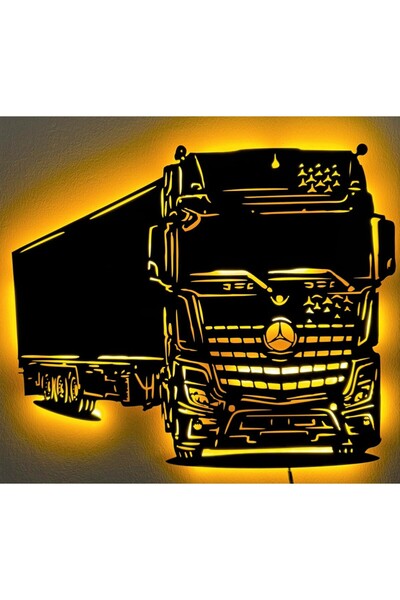 LED IŞIKLI MERCEDES TIR,AHŞAP DUVAR DEKORU,MDF TABLO