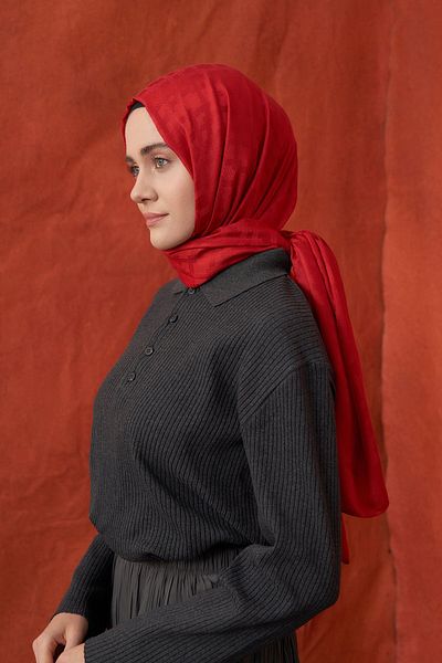 ARMANDA ITALIAN JACQUARD BLOCK PATTERNED SHAL