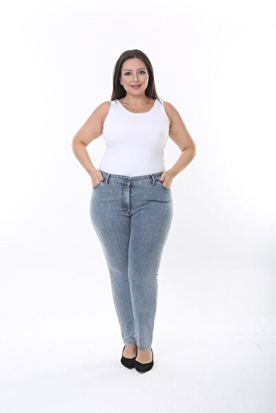 SERRA BÜYÜK BEDEN NARROW LEGS SNOW WASHING LARGE SIZE PANT