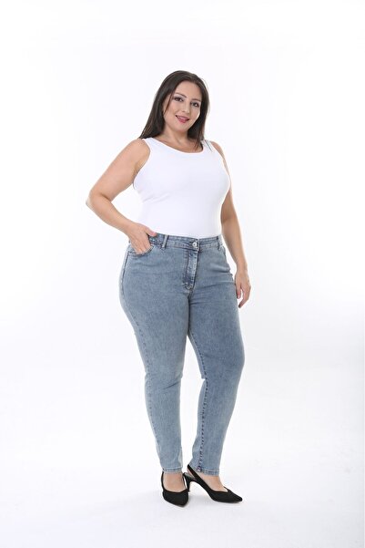 SERRA BÜYÜK BEDEN NARROW LEGS SNOW WASHING LARGE SIZE PANT