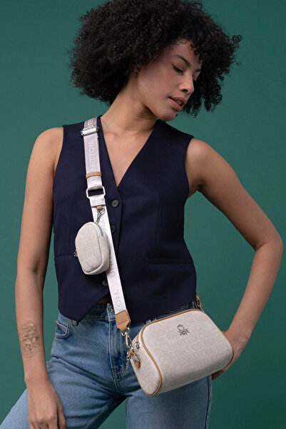 United Colors of Benetton Geantă crossbody de damă BENETTON, bej-camel BNT1278