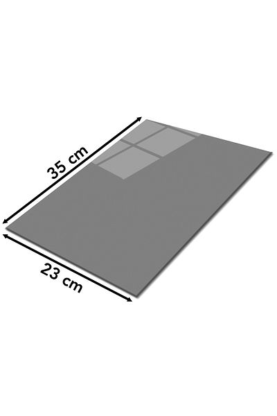 Rosyvien Gray Glass Cutting Board, Silicone Legs, Presentation Cutting Chopping Plate, Tempered and Rodated