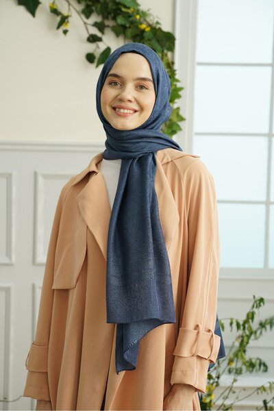 ARMANDA Prenses Serisi Serpme Desen Şal - Indigo
