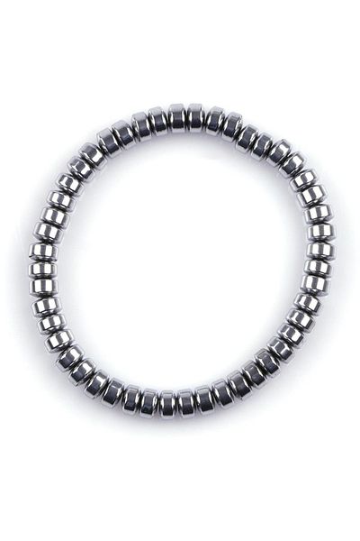SenalStore Hematite Natural Stone 3 x 6 MM Rondel Cut Bracelet