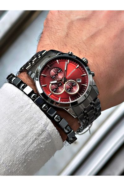 Chaperone Smoked men's Wristwatch - Steel Cord, Bracelet GiFt, Functions Active By Reward