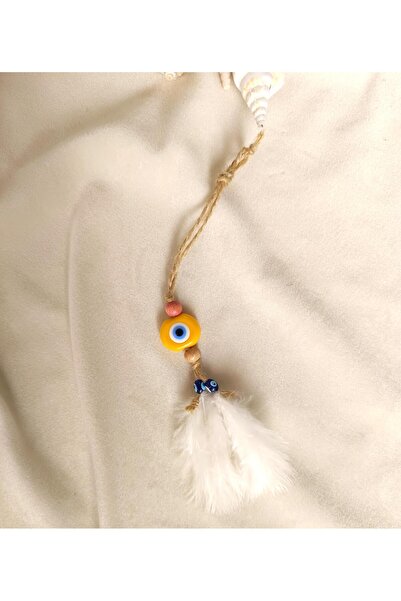 Hd Marketim Nazar Boncuk Kuş Tüylü Dikiz Ayna Süsü Kötü Göz Kovucu Araba Süsü