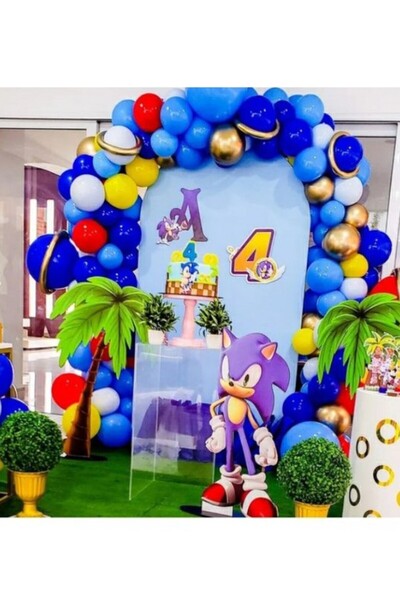 party mix Sonic Balon Zinciri Kirpi Sonic Doğum Günü Konsepti Balon Zincir Se...