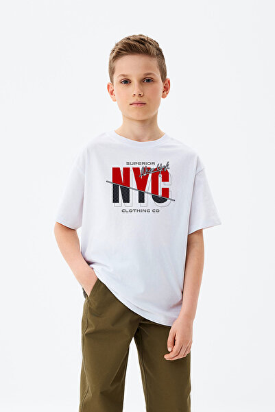 MYADA Tricou superior pentru băieți cu imprimeu NYC