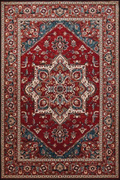 Rugs Modern Halı Red Blue Colorful Starry Traditional Modern Woven Base and D...