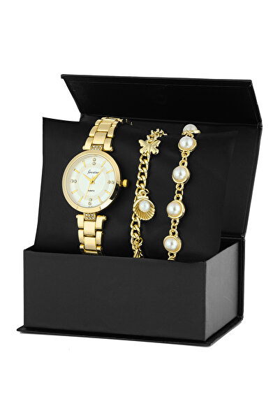 Forentina Gold  Kol Saati İstiridye Bileklik Kombin Set PS3510