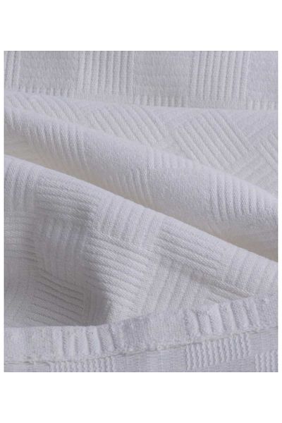 EVRİZON Double White Checker Pattern Pique. Checkered Hotel Pike 200 X 230
