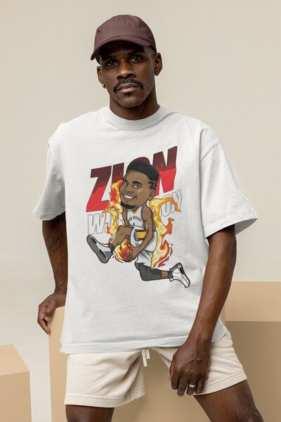 Fuddy Moda Unisex majica sa temom košarke Zion Williamson Štampano T-shirt za...