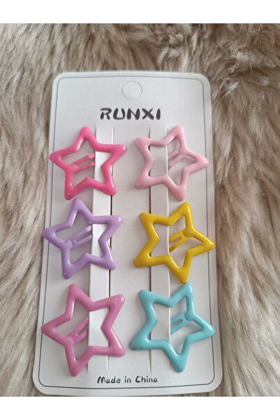 Efna Store Enamel Pastel Colored Starry 6-Piece Children's Snap Buckle