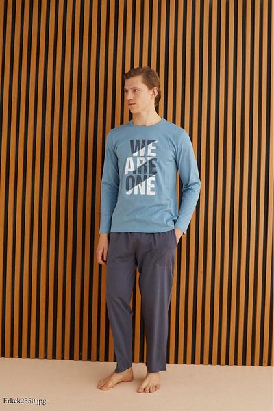 Pijamoni Men's pajamas with long sleeves 100% Cotton (New Season)