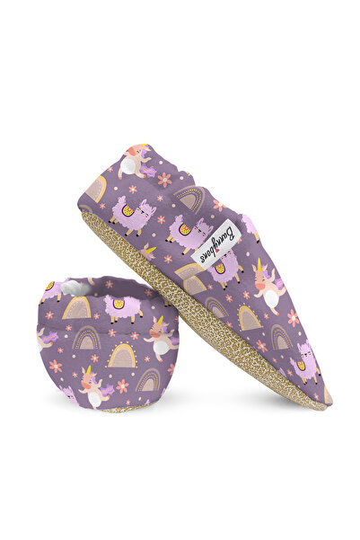 Bunnybons Lila Unicorn Kaydırmaz Taban Bebek Patik