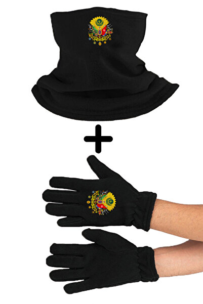 Fanze Set de mănuși și beretă cu guler cu stemă otomană zrn4999