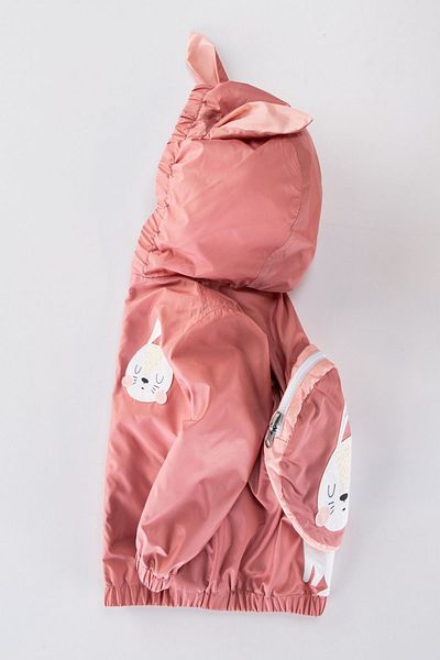 PODİUM GİYİM NEW SEASON CUTE RABBIT BACKPACK COTTON LINED EARS HOODED KIDS&BABY RAINCOAT COAT