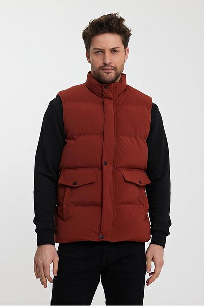 Stilkombin High Collar Puffer Vest with Hidden Pocket BL 1443-1