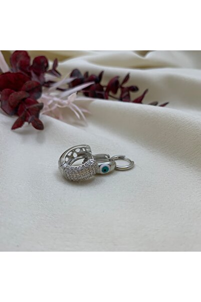 Piaro Collection مجموعة من 3 أقراط دائرية على شكل عين الشر