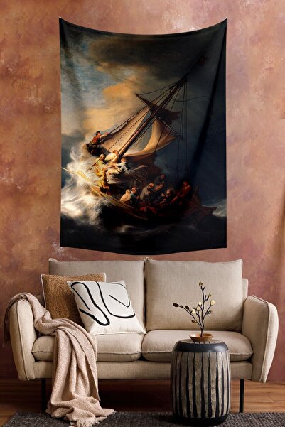 KanvasSepeti Rembrant - Oluja na Galilejskom moru Slika Zidna Prekrivača Ulje...