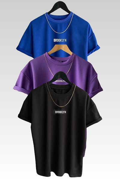 MOONBULL Μπλουζάκι 3 τεμαχίων Brooklyn Printed Oversize