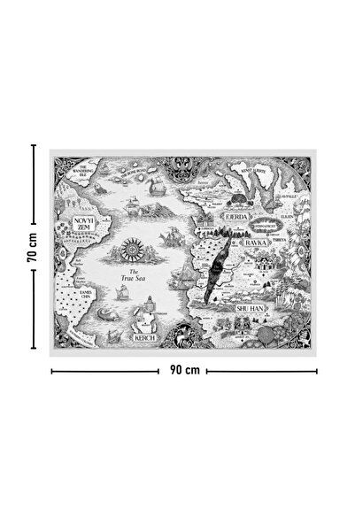 KanvasSepeti Карта світу «Тінь і кістка» Гришаверс Настінне покриття Олійна фарба з фактурною текстурою