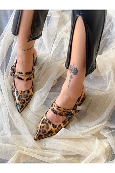 irmona SANDALE CEYLİ LEOPARD CU TOC CU 2 BRETĂ