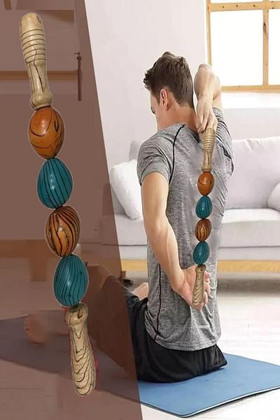 Hyd Wooden Cellulite Rotating Massage Stick Roller Roller Bar Reflexology Hand Foot Back Massage Tool