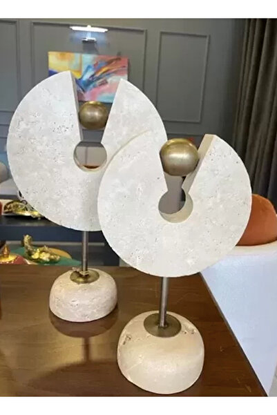 MIARIK DESIGN & DEKORASYON Dekoratif Mermer Obje Traverten Yarim Ay