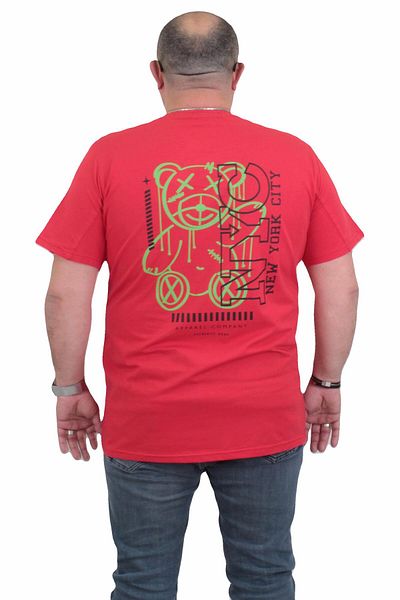 MocGrande Men's Plus Size T-Shirt - Crew Neck, NYC 24133, RED