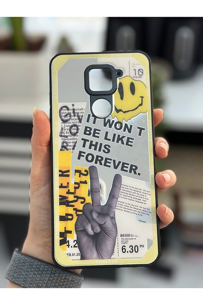 Go Aksesuar جراب سيليكون متوافق مع هاتف Xiaomi Redmi Note 9 بتصميم مرآة إلى الأبد