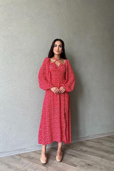 Seda Yalçın Atelier Red Halter Floral Dress