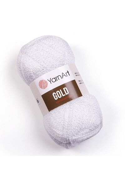 Yarnart Χρυσό - Glitter Χειροποίητο Νήμα Πλεκτομηχανής Λευκό-ασημί Glitter-9051