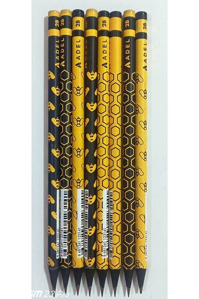 Adel Pencil Blackline Bee 2B Patterned (8 pieces)