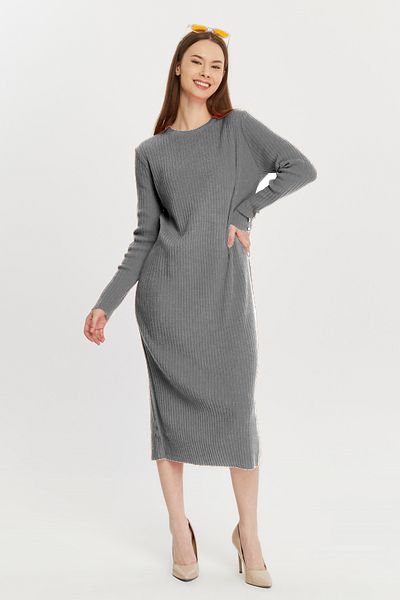 Fanori Woman Πλεκτό φόρεμα New Season με πέτρινο μανίκι