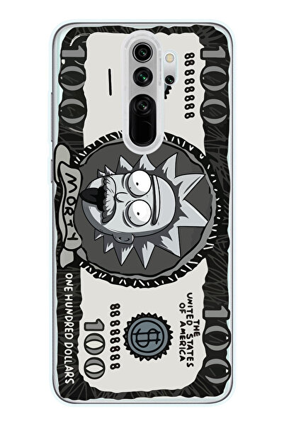 Magic Ring Redmi Note 8 Pro Uyumlu Rick Para Tasarımlı Şeffaf Telefon Kılıfı