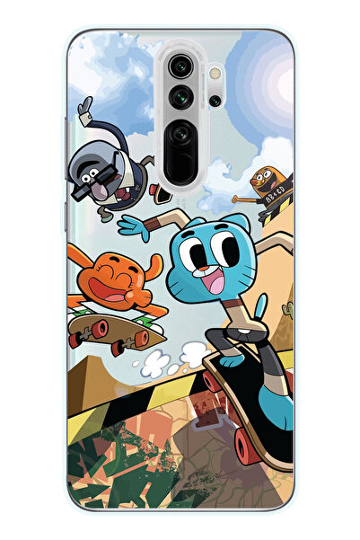Magic Ring Redmi Note 8 Pro Uyumlu Gumball Tasarımlı Şeffaf Telefon Kılıfı